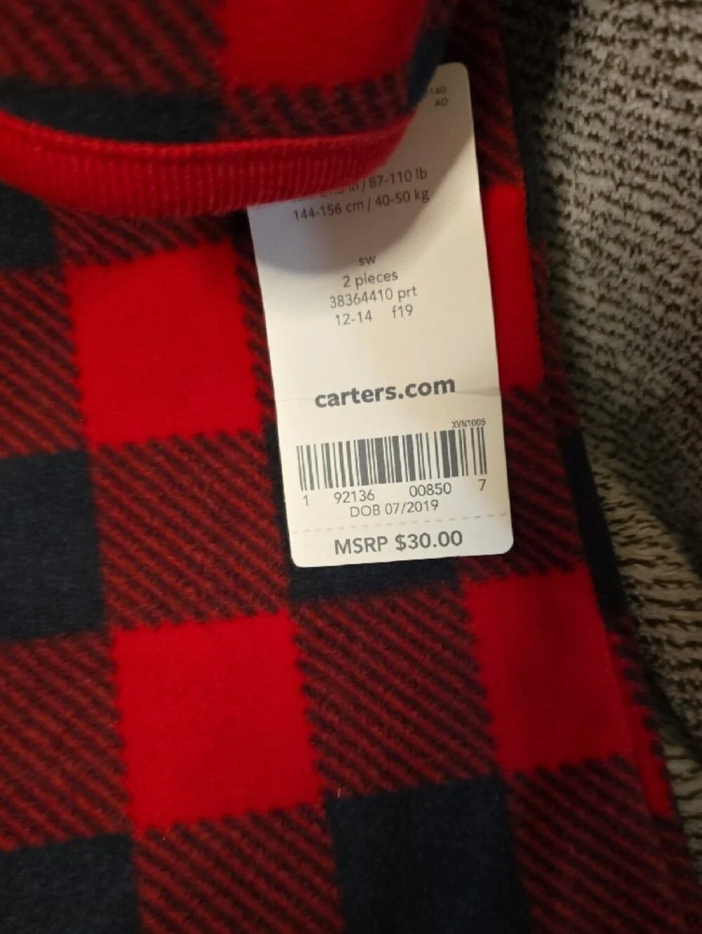 Carter's Red & Black Buffalo Plaid Long-Sleeve PJs